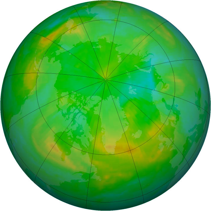 Arctic ozone map for 22 July 1998